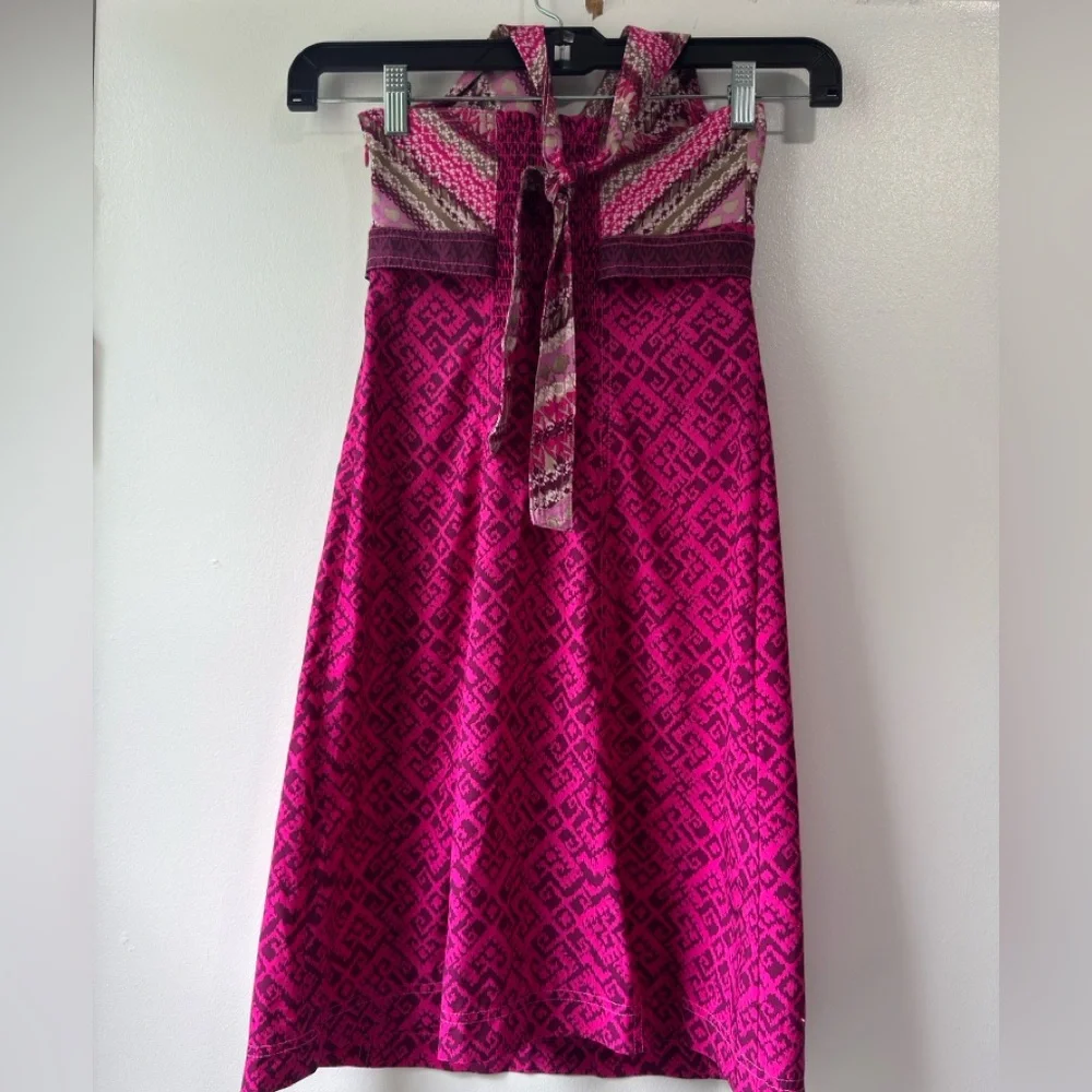 Athleta Pink Patterned Halter Neck Dress